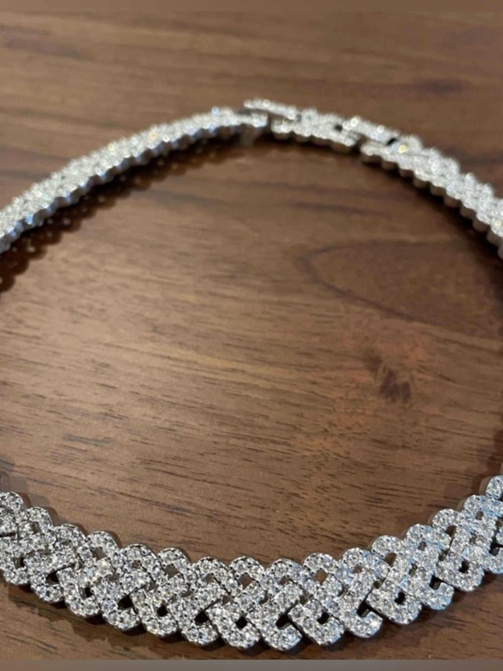 Swarovski Silver Crystal Braided Necklace and Earrings Set